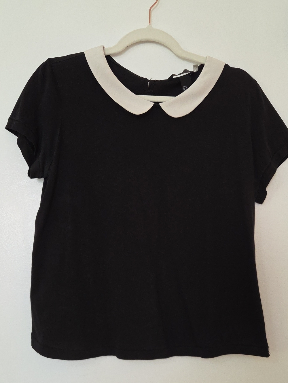 "Wednesday Addams" Top with White Peter Pan Collar